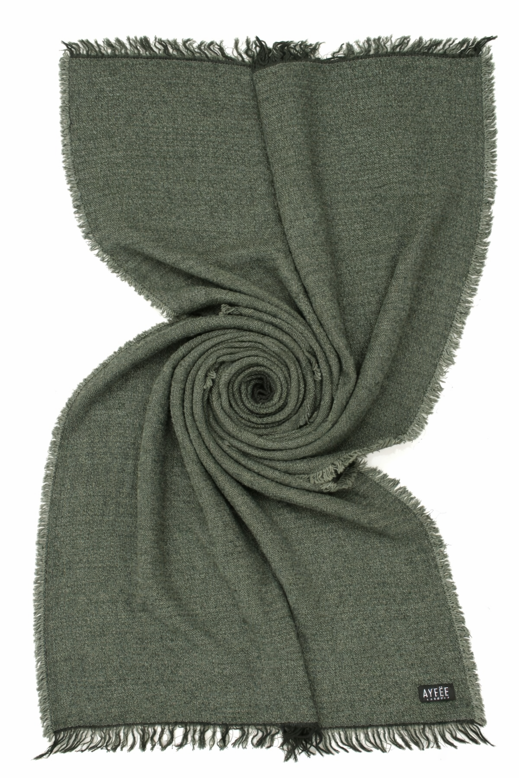 STOLA JACQUARD TINTA UNITA, 50%AC 38%MD 8%WO 4%WP, MADE IN ITALY           - GREEN